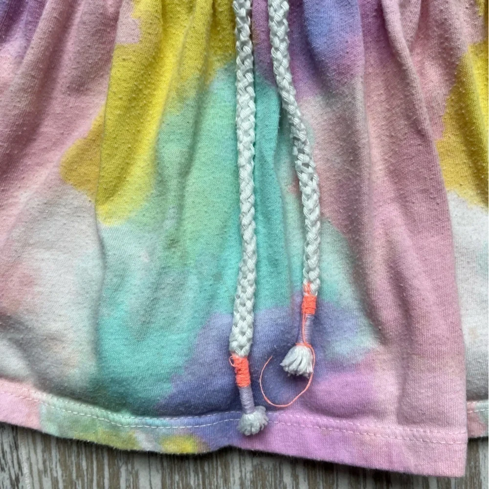 Cat & Jack Girl's Pink and Blue Tie-Dye Skort With Drawstring - Size 2T - Picture 2 of 6